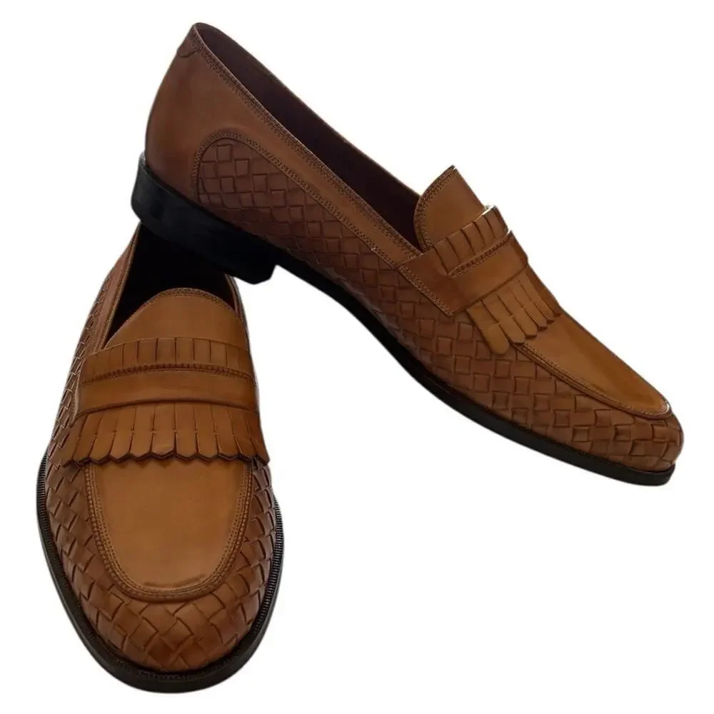 ET Wright Masters Collection Caramel Kiltie Derby Weave Shoes Size 13 AA